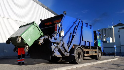 Builders waste clearance services at a construction site in Holborn